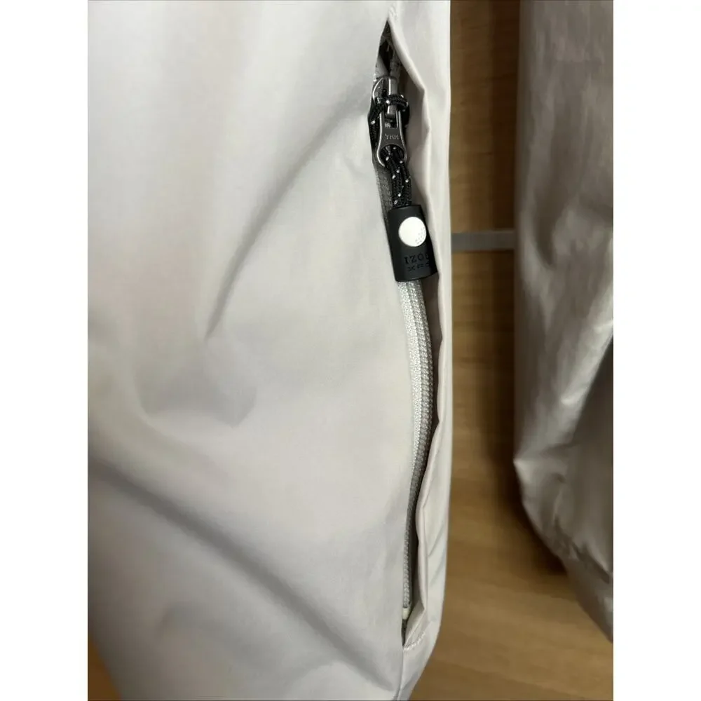 IZOD XFG Men’s Sz M Golf Pullover Windbreaker 1/4 Zip Cream Zip Pockets